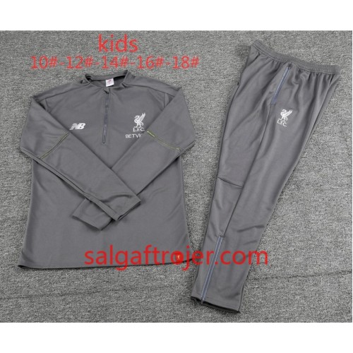 Liverpool Børn Sweatshirt Dragt Grå 2018-2019 Liverpool Børn Sweatshirt Dragt Grå 2018-2019